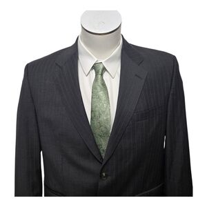 Lauren Ralph Lauren 100% Wool Dk Gray Pinstriped Blazer Sport Coat, Men's 43R